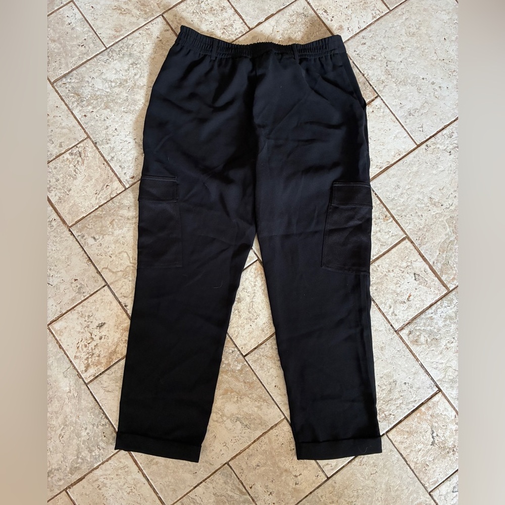 Anthropologie Maeve Black Cargo Jogger Trousers